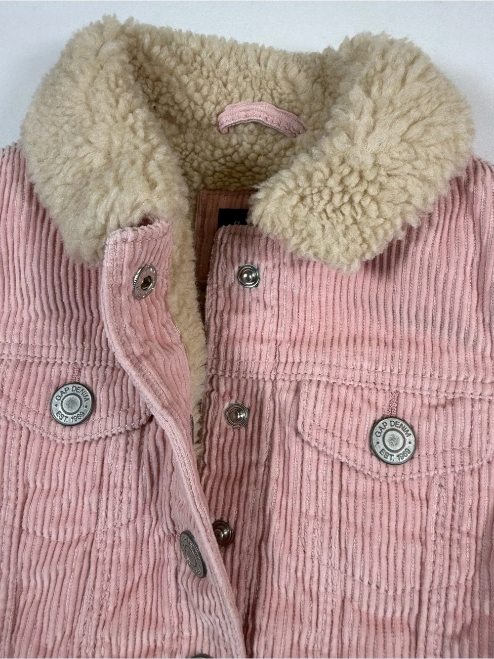 NWT BABY GAP Girls Sherpa Lined Corduroy Trucker Jacket 18-24m Western Cowgirl